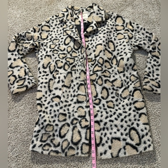 Koton Cream and Black Animal Print Coat - Picture 9 of 9